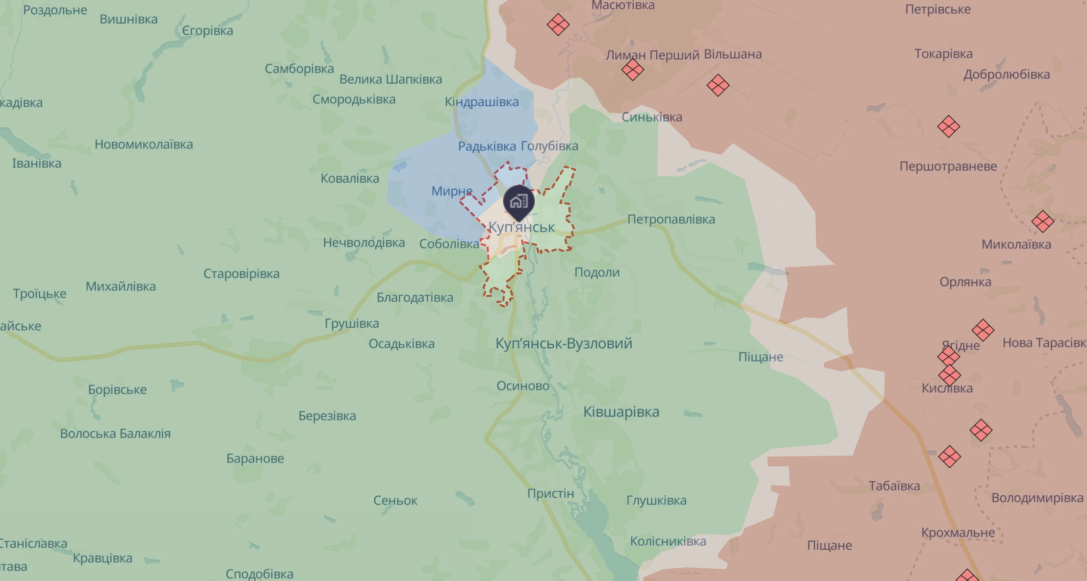 Ориентировочная карта боевых действий на 16 декабря в 18:49